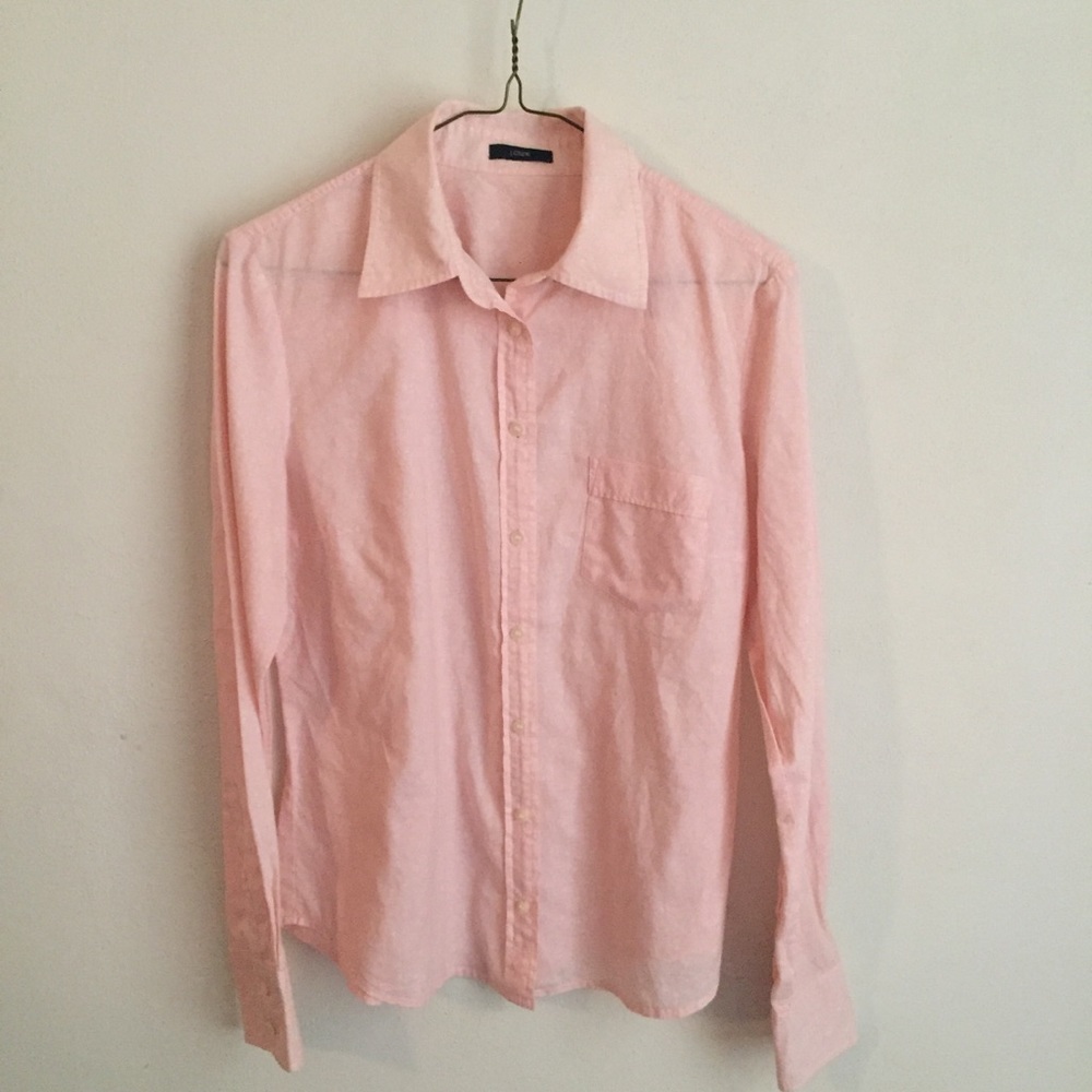 J. Crew soft pink floral pattern shirt